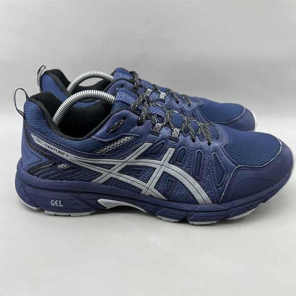 Asics Gel-Venture 7 Trail Running Shoes Men Size 11.5 Blue Comfort Low Sneakers - Picture 1 of 8